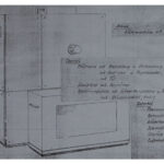 Überarbeitung eines Klimaprüfschrankes (3001), Zeichnung, Studienarbeit 1962 zusammen mit dem Kommilitonen Eberhard Voigt, Bearbeitungszeitraum: II/ 1963, Hersteller KG Feutron Greiz; Goldmedaille Leipziger Frühjahrsmesse 1964