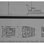 Gegenentwurf eines „Frosttrawlers“ 1964 zum Entwurf der Elbewerft Boizenburg 1963 Entwurf F. Wulsten, Institut für Schiffbau, 1964, Zeichnung