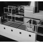 Entwicklung eines Aufbausystems für Schiffsaufbauten, 1971 Modell eines Stahlskelettsystems, Entwurf: E. Peter, F. Wulsten, Institut für Schiffbau Auftraggeber: VVB Schiffbau