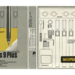 Tuschezeichengerät lin’s 9 Plus, 1982, Originaler Schutzumschlag aus gefaltetem Karton, Grafik: Günter Schorcht