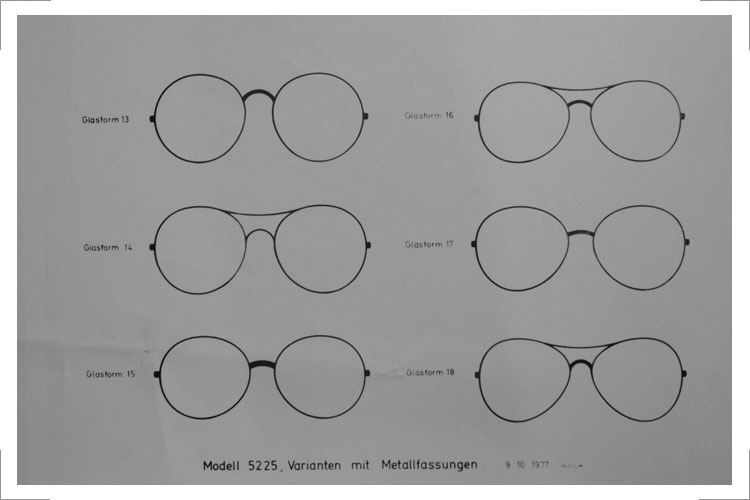 Modell 5225, Varianten mit Metallfassungen 9.10.77