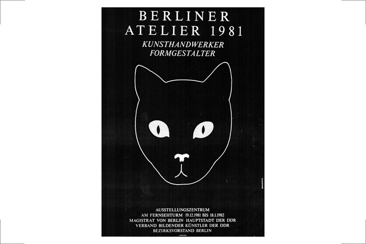 Handschick, Berliner Atelier 1981 Kunsthandwerker Formgestalter Ausstellungsplakat, 1981 Ausstellungszentrum am Fernsehturm 1981/82