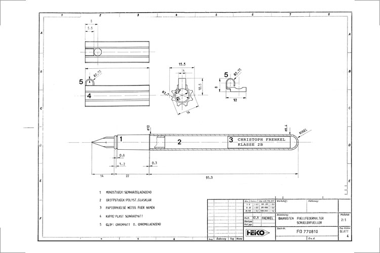 Schülerfüller glasklar heiko 770810 Zeichnung