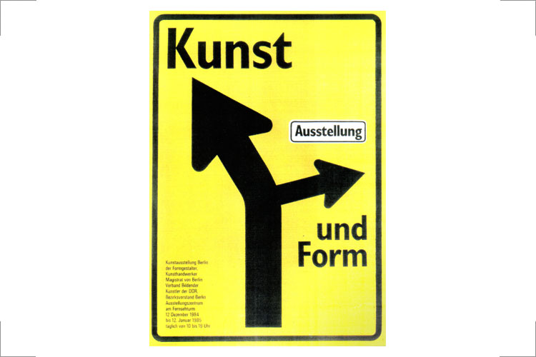 Handschick, Kunst und Form, Kunstausstellung Berlin der Formgestalter Kunsthandwerk Ausstellungsplakat, 1984, Ausstellungszentrum am Fernsehturm 1984/85