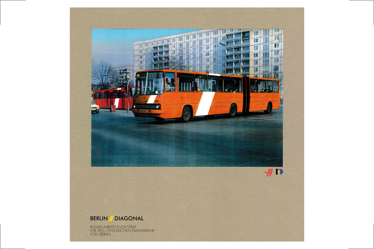 „Berlin diagonal“ Kommunikationssystem für den Berliner Nahverkehr, 1983 Gestaltung: Jürgen Frenkel, Lutz Rudolph