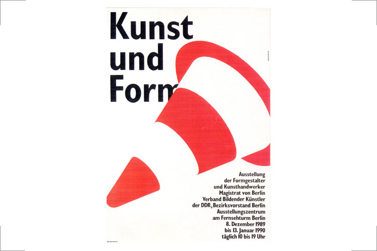 Handschick, Kunst und Form, Ausstellung der Formgestalter und Kunsthandwerker Ausstellungsplakat, 1989, Ausstellungszentrum am Fernsehturm Berlin 1989/90