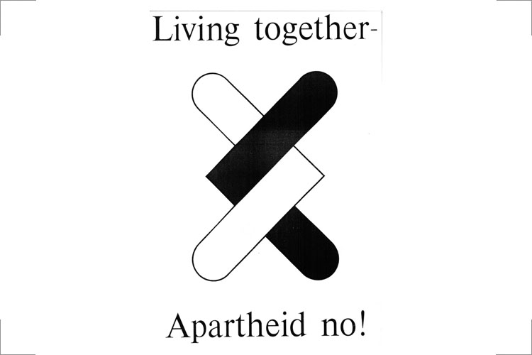 Handschick, Living together – Apartheid no! Plakat