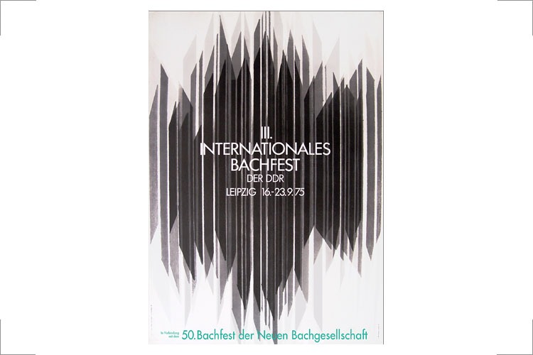Jutta Damm-Fiedler, Plakat: III. Internationales Bachfest der DDR, P1, Offset, 1975, 1. Preis im Plakatwettbewerb des VBK DDR für ein Veranstaltungsplakat zum III. Internationalen Bachfest