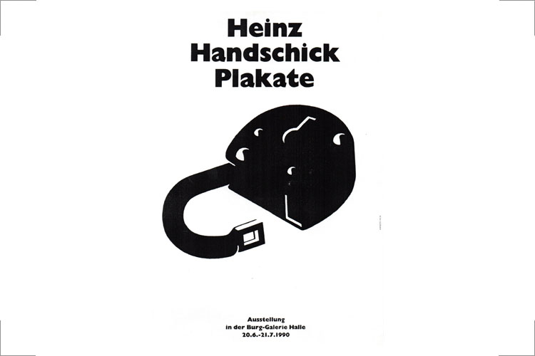 Handschick, Heinz Handschick Plakate, Ausstellungsplakat, Ausstellung in der Burg-Galerie Halle 1990