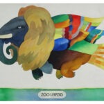 ZOO LEIPZIG, Aquarell, Entwurf 1977, Offsetdruck, P1