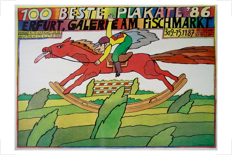 100 Beste Plakate 1986, Ausstellungsplakat 1, Aquarell A4, Offsetdruck P1, 1986