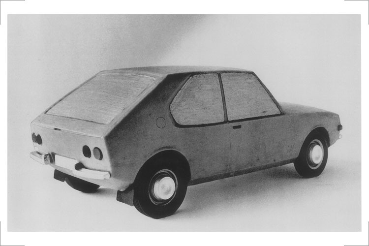 4 Entwurf Wartburg 355 Coupé, für Automobilwerk Eisenach (AWE), 1968, Plastilin-Modell M 1:10 