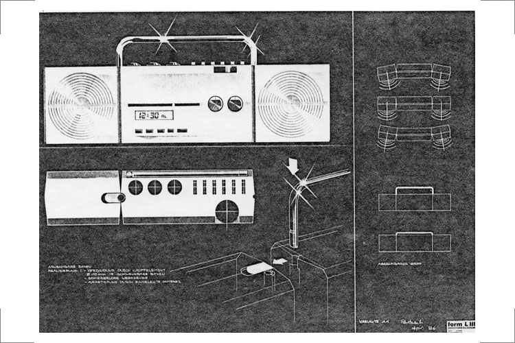 6.4 Tragbares Radio mit abnehmbaren Boxen Variante 1 1986